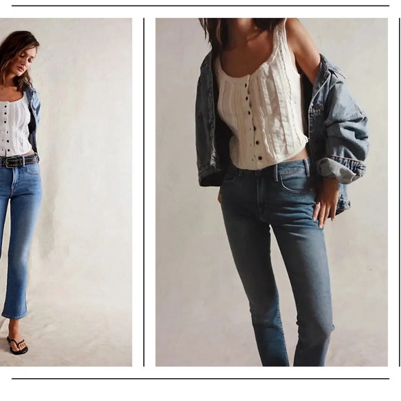 We The Free Low Maintenance Mid-Rise bootcut Jeans light blue denim boho spring - Picture 3 of 11